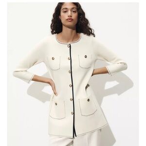 NWT Long Two Tone Designer Cardigan S. L